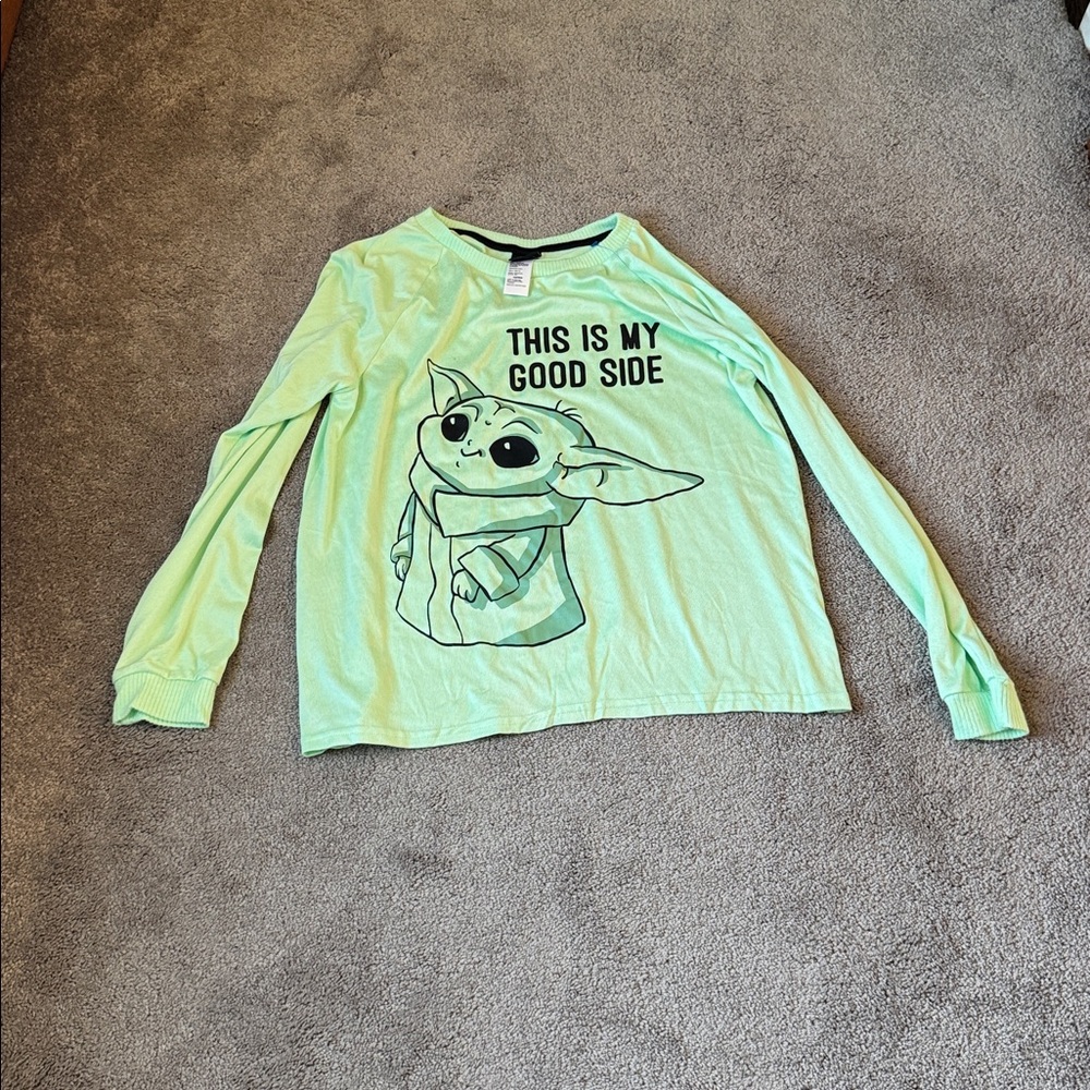 Star Wars Yoda Green "This Is My Good Side" Pajama Set SIZE M - Picture 2 of 8